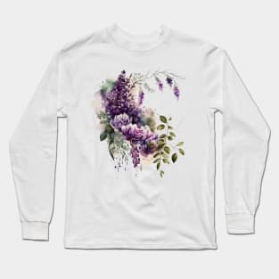 Delicate Purple and Cream Bouquet Long Sleeve T-Shirt